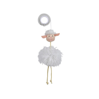Trixie – jucărie pentru pisici, oaie pe bandă elastică, cu sunet, 20 cm